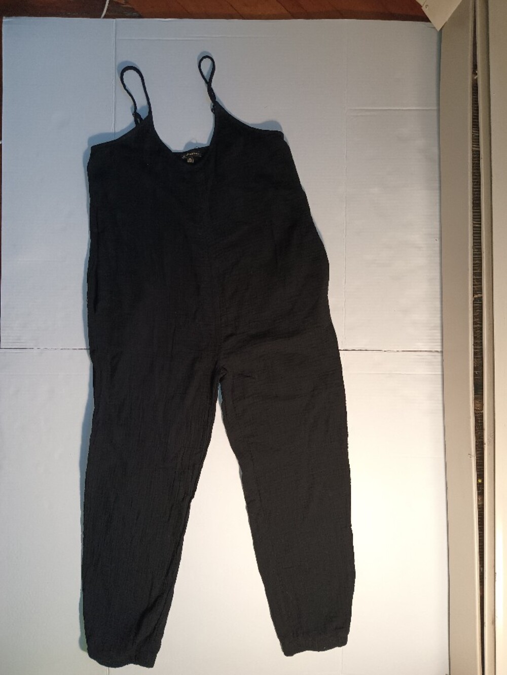 Shinestar Black Sleeveless Jumpsuit Adjustable with Spaghetti Straps 100%cotton